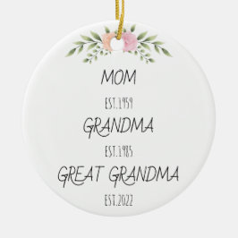 Adorno De Cerámica Mamá Abuela Gran Abuela Año Personalizado Este