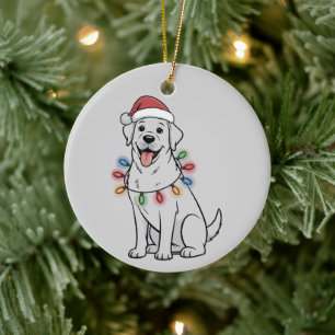Adorno De Cerámica Mamá Amante de Perros Labrador Retriever Navidad S