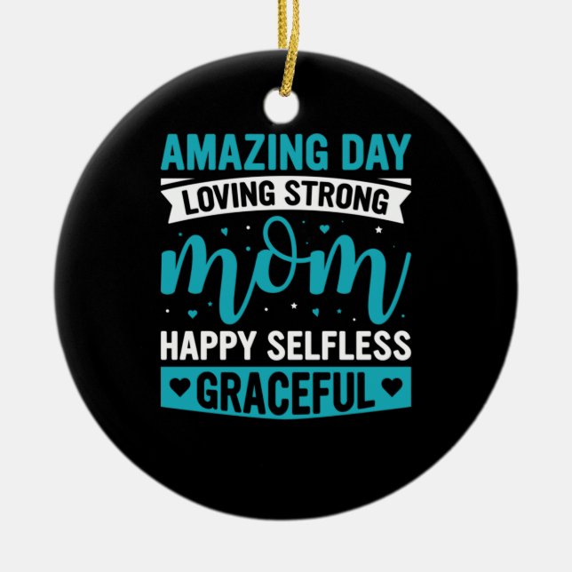 Adorno De Cerámica Mamá arte ama a la madre fuerte (Frente)