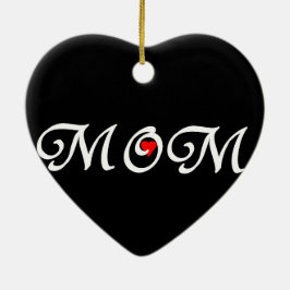 Adorno De Cerámica Mamá con el corazón rojo