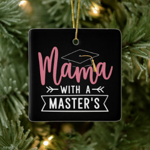 Adorno De Cerámica Mamá con Maestría MBA Graduación de Maestría