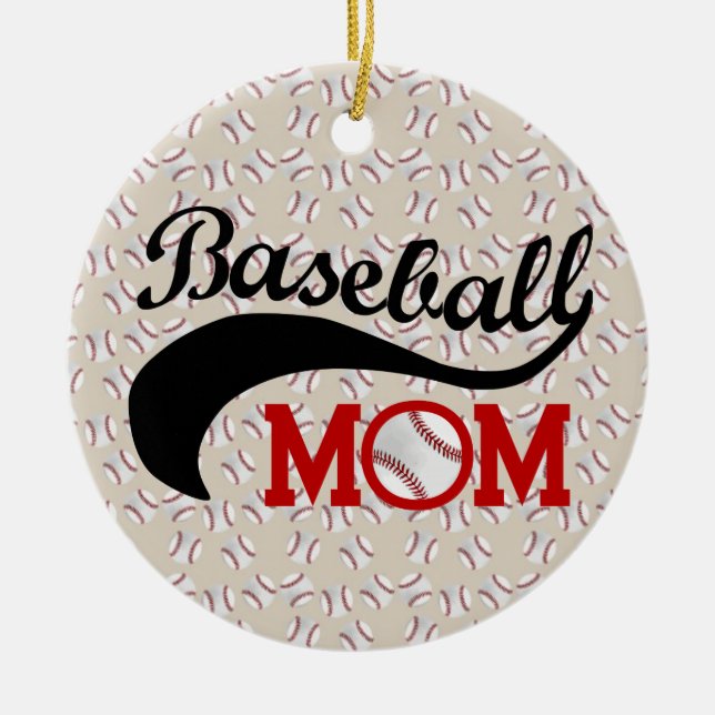 Adorno De Cerámica Mamá de béisbol de todos los días (Frente)