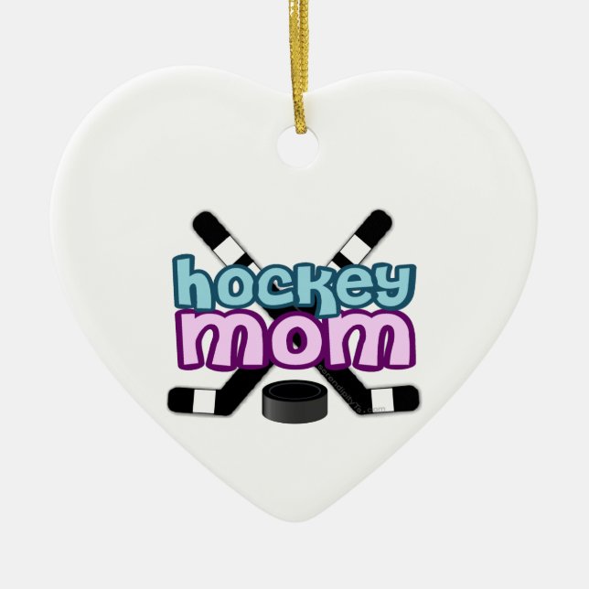Adorno De Cerámica Mamá de hockey (Frente)