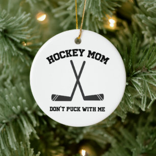Adorno De Cerámica Mamá de hockey no se mete conmigo