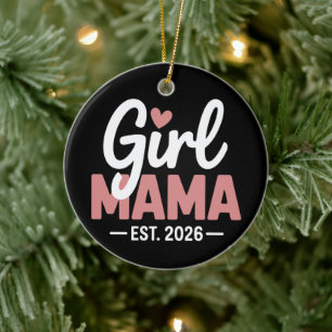 Adorno De Cerámica Mamá de niña Est 2026 Revelación de embarazo Nueva
