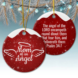 Adorno De Cerámica Mamá de un Ángel Navidad Cristiana Dorada 👼🏻 🎄