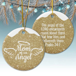 Adorno De Cerámica Mamá de un Ángel Navidad Cristiana Dorada 👼🏻 🎄