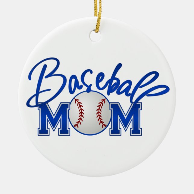 Adorno De Cerámica Mamá del béisbol (Frente)