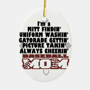 Adorno De Cerámica Mamá del béisbol
