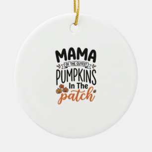 Adorno De Cerámica Mamá del diseño de camiseta de otoño de las calaba