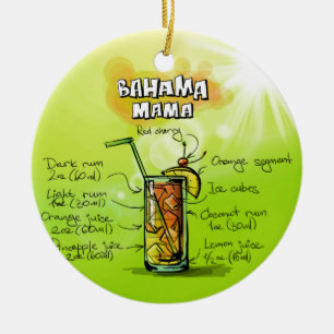 Adorno De Cerámica Mamá Drink- Cocktail Gift de Bahama