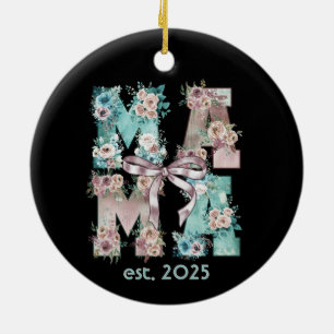 Adorno De Cerámica Mama Est. Arte de tipografía de boho floral de 202