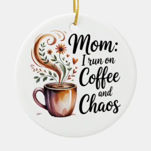 Adorno De Cerámica Mamá, funciono con café y caos
