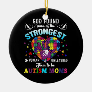 Adorno De Cerámica mamá más fuerte de autismo