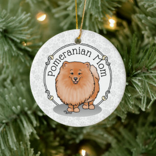 Adorno De Cerámica Mamá panomana Pom Mom (naranja roja)