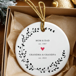 Adorno De Cerámica Mamá papá | Año del abuelo de la abuela Este.