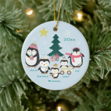 Mamá, papá y tres niños ~ Pingüinos