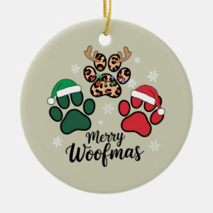 Adorno De Cerámica Mamá Perro Navidad Feliz Woofmas Amante de los Per
