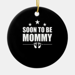Adorno De Cerámica Mamá Pronto Anuncio de Embarazo Revelación Mamá