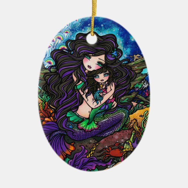 Adorno De Cerámica Mamá sirvienta y arte submarino de Hannah Lynn (Frente)