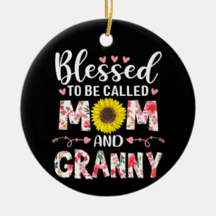 Adorno De Cerámica Mamá Y Abuela Cumpleaños Floral