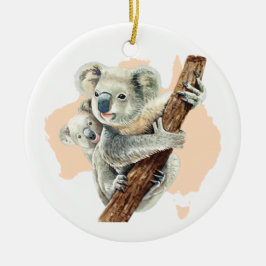 Adorno De Cerámica Mamá y bebé de Koala
