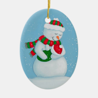 Adorno De Cerámica Mamá y Navidades de nieve y bebé de nieve