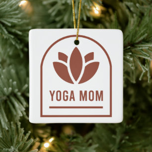 Adorno De Cerámica Mamá yoga yogui madre flor de loto estética boho