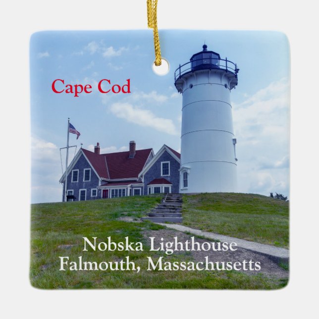 Adorno De Cerámica Mamáes del Faro Nobska Cape Cod (Anverso)