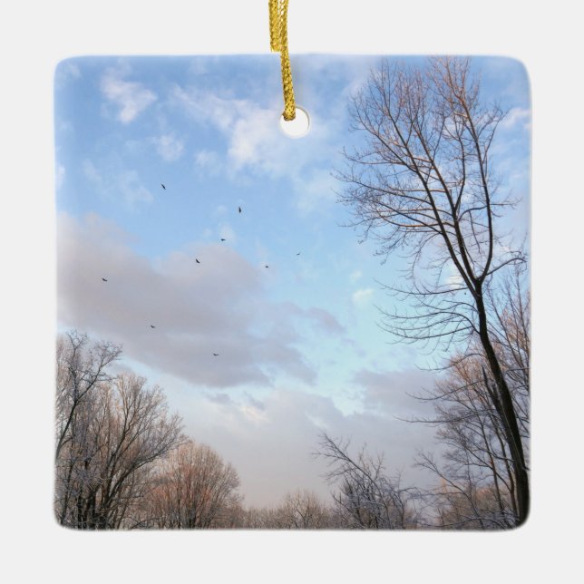 Adorno De Cerámica Mañana de invierno I (Anverso)