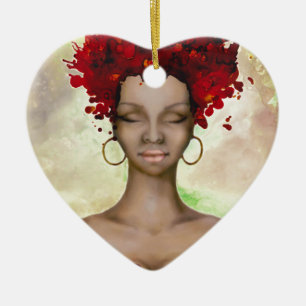 Adorno De Cerámica Mañana roja loca del pelo