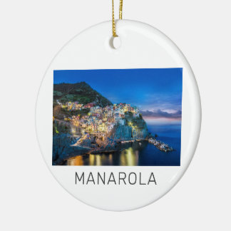 Adorno De Cerámica Manarola Cinque Terre La Spezia Italia Panorama