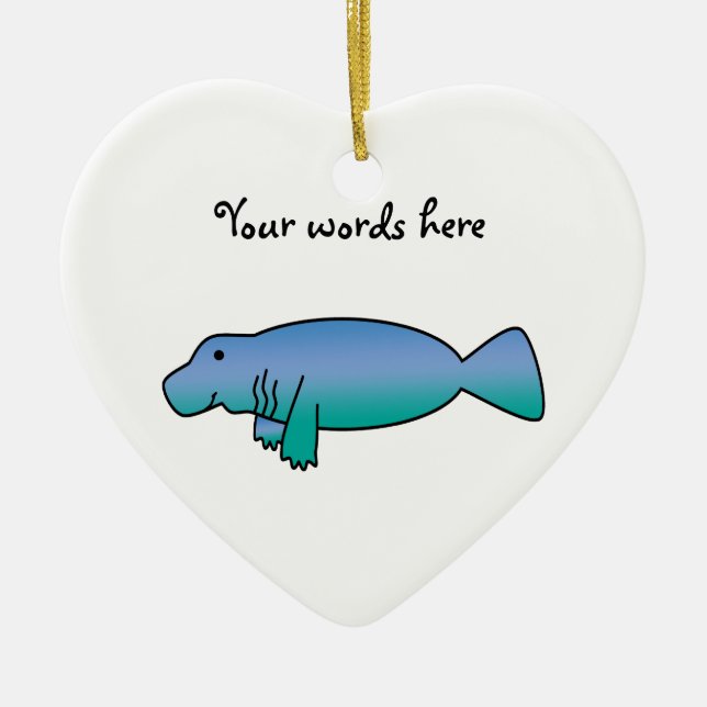 Adorno De Cerámica Manatee lindo (Frente)