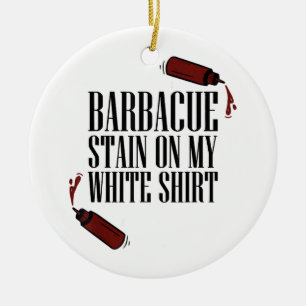 Adorno De Cerámica Mancha de barbacoa en mi blanco