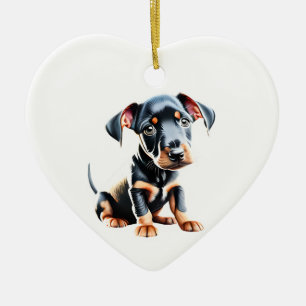 Adorno De Cerámica Manchester Terrier Puppy personalizado estándar