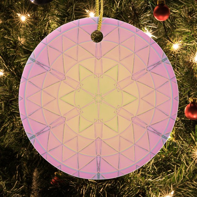 Adorno De Cerámica Mandala amarilla rosa y azul (Subido por el creador)