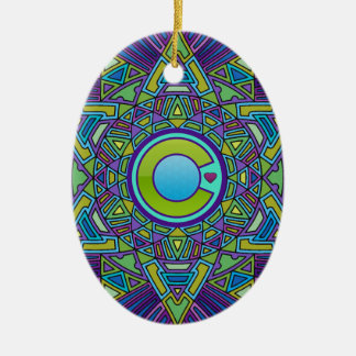 Adorno De Cerámica Mandala CO Love Flower of Life Purple Colorado