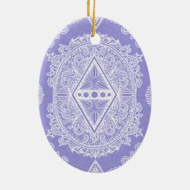 Adorno De Cerámica Mandala de Diamante Celeste (Atrás)