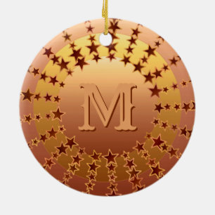 Adorno De Cerámica Mandala de estrellas - Gradiente de satén de cobre