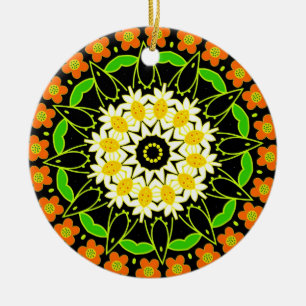 Adorno De Cerámica Mandala de la flor