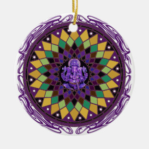 Adorno De Cerámica Mandala de OM Ganesh