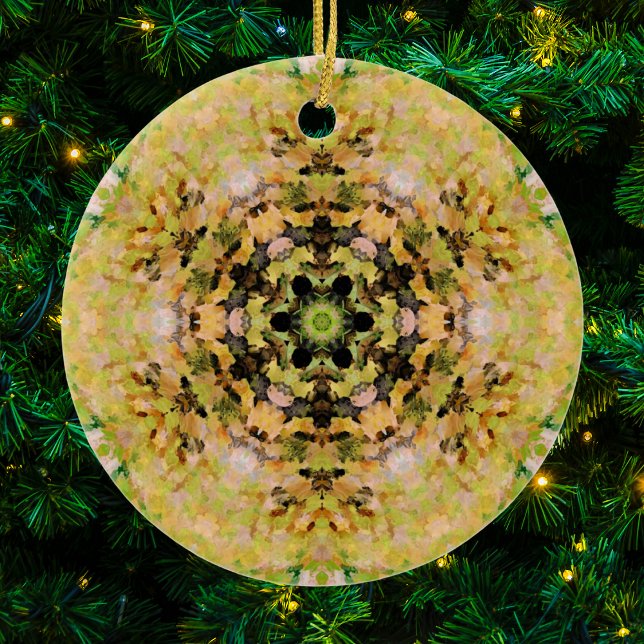 Adorno De Cerámica Mandala digital amarillo verde y negro (Subido por el creador)