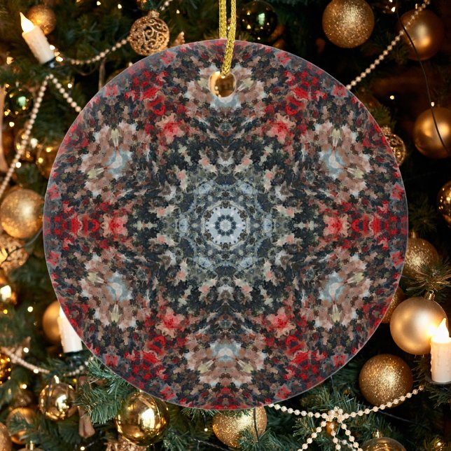 Adorno De Cerámica Mandala digital rojo y blanco (Subido por el creador)