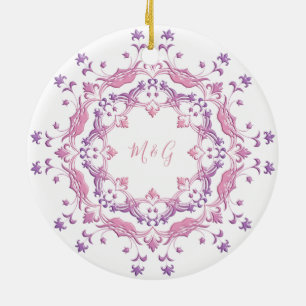 Adorno De Cerámica Mandala floral retra