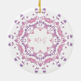 Adorno De Cerámica Mandala floral retro