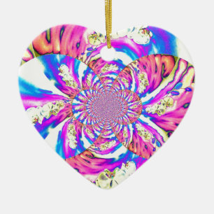 Adorno De Cerámica Mandalala floral abstracta retro rosa orquídeas ro