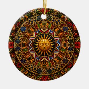 Adorno De Cerámica Mandalas de Geometría Sagrada Africana — Kente Nde