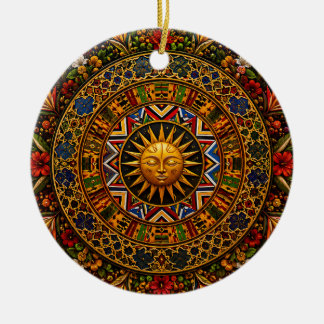 Adorno De Cerámica Mandalas de Geometría Sagrada Africana — Kente Nde