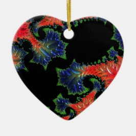 Adorno De Cerámica Mandelbrot Garden Heart Ornament