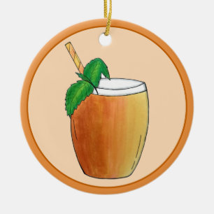 Adorno De Cerámica Mango Lassi refresca bebida de fruta de yogur indi